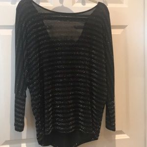 VeronicaM black and silver shimmer top